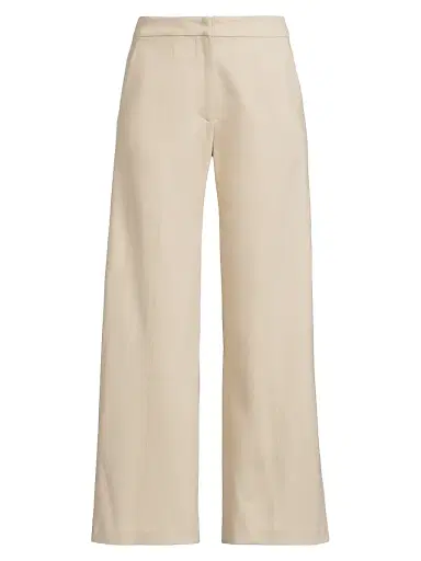Misook Women's LuxeStretch Stretch-Cotton Wide-Leg Pants - Biscotti - Size XL | Thumbnail 1