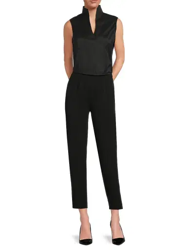 Misook Women's Split Neck Cotton-Blend Sleeveless Blouse | Thumbnail 2 Misook Women's Split Neck Cotton-Blend Sleeveless Blouse | Thumbnail 2