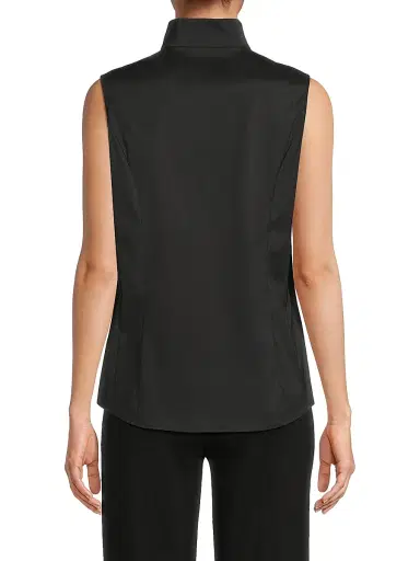 Misook Women's Split Neck Cotton-Blend Sleeveless Blouse | Thumbnail 5 Misook Women's Split Neck Cotton-Blend Sleeveless Blouse | Thumbnail 5