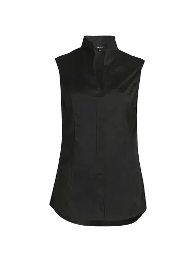 Misook Women's Split Neck Cotton-Blend Sleeveless Blouse | Thumbnail 1 Misook Women's Split Neck Cotton-Blend Sleeveless Blouse | Thumbnail 1