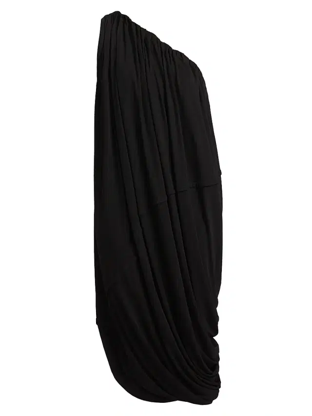 Co Women's Draped Asymmetric Midi-Dress - Black
