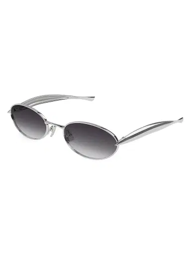 Bottega Veneta Women's 56MM Oval Sunglasses - Silver | Thumbnail 1