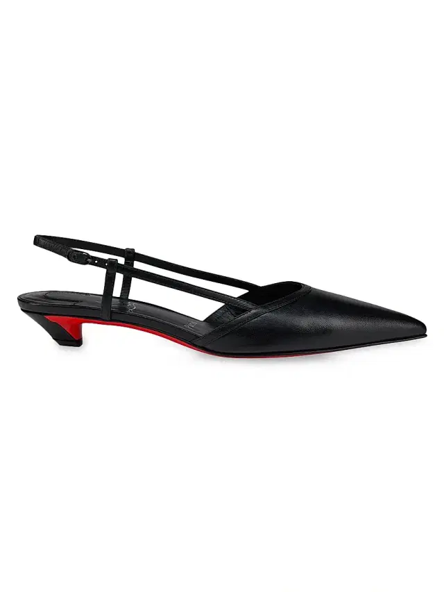 Women's Miss Z Slingina Leather 25MM Pumps - Black
