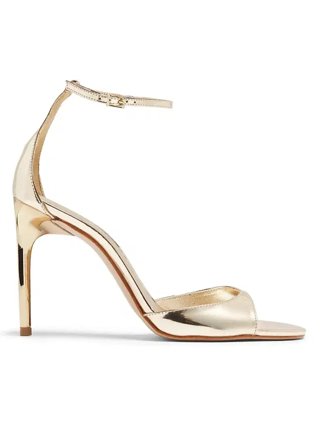 Schutz Women's Scarlett 100MM Metallic Leather Stiletto Sandals - Platina