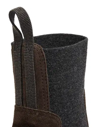 Brunello Cucinelli Women's Suede Chelsea Ankle Boots - Corvino - Size 5.5 | Thumbnail 5