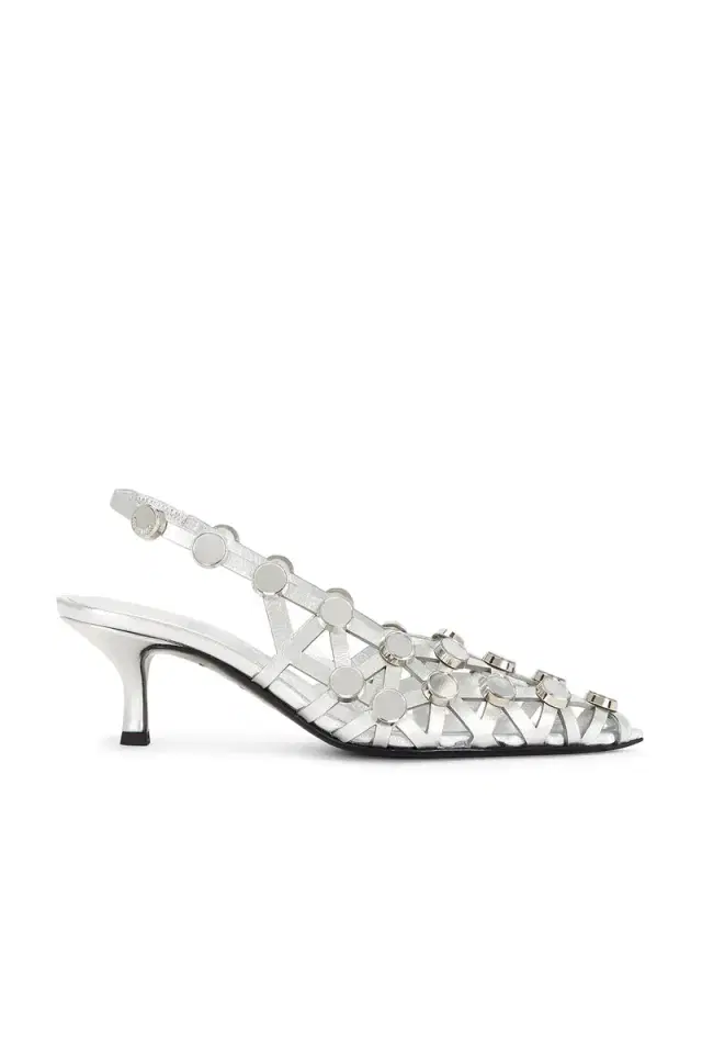 Grid Slingback Pump