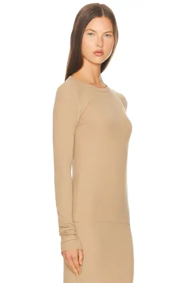 ÉTERNE Long Sleeve Fitted Top | Thumbnail 2