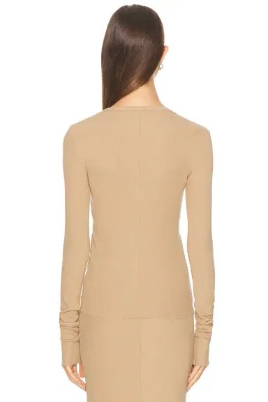 ÉTERNE Long Sleeve Fitted Top | Thumbnail 3