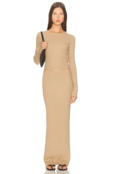 ÉTERNE Long Sleeve Fitted Top | Thumbnail 4