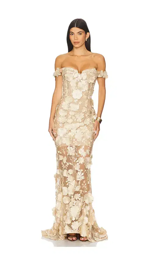 Bronx and Banco Jasmine Off The Shoulder Gown