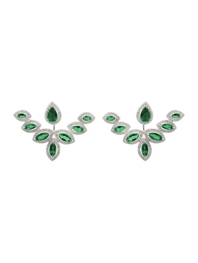 Wish Fine Jewelry 3.44ct Diamond Emerald 18K Gold Day & Night Earrings