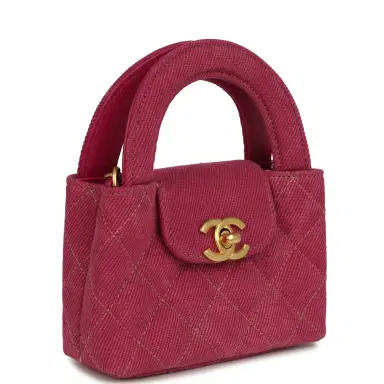 Chanel Chanel Nano Kelly Shopper Fuchsia Washed Denim Brushed Gold Hardware | Thumbnail 2 Chanel Chanel Nano Kelly Shopper Fuchsia Washed Denim Brushed Gold Hardware | Thumbnail 2