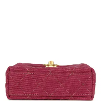 Chanel Chanel Nano Kelly Shopper Fuchsia Washed Denim Brushed Gold Hardware | Thumbnail 6 Chanel Chanel Nano Kelly Shopper Fuchsia Washed Denim Brushed Gold Hardware | Thumbnail 6