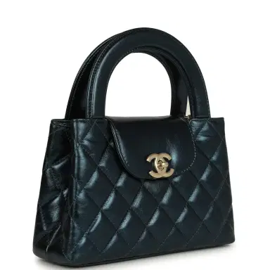 Chanel Chanel Small Kelly Shopper Metallic Blue Calfskin Brushed Gold Hardware | Thumbnail 2 Chanel Chanel Small Kelly Shopper Metallic Blue Calfskin Brushed Gold Hardware | Thumbnail 2
