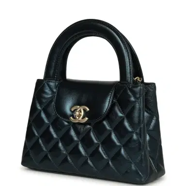 Chanel Chanel Small Kelly Shopper Metallic Blue Calfskin Brushed Gold Hardware | Thumbnail 3 Chanel Chanel Small Kelly Shopper Metallic Blue Calfskin Brushed Gold Hardware | Thumbnail 3