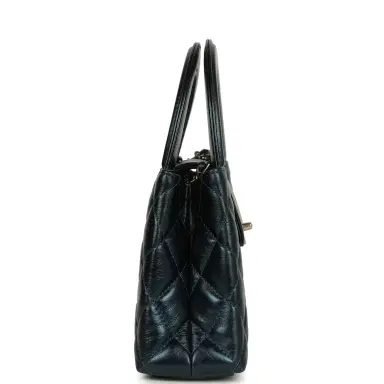 Chanel Chanel Small Kelly Shopper Metallic Blue Calfskin Brushed Gold Hardware | Thumbnail 4 Chanel Chanel Small Kelly Shopper Metallic Blue Calfskin Brushed Gold Hardware | Thumbnail 4