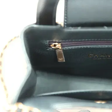 Chanel Chanel Small Kelly Shopper Metallic Blue Calfskin Brushed Gold Hardware | Thumbnail 10 Chanel Chanel Small Kelly Shopper Metallic Blue Calfskin Brushed Gold Hardware | Thumbnail 10