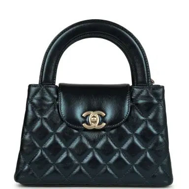 Chanel Chanel Small Kelly Shopper Metallic Blue Calfskin Brushed Gold Hardware | Thumbnail 1 Chanel Chanel Small Kelly Shopper Metallic Blue Calfskin Brushed Gold Hardware | Thumbnail 1