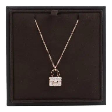 HERMÈS Hermes Amulettes Constance Pendant Necklace Diamonds 18K Rose Gold Hardware | Thumbnail 4 HERMÈS Hermes Amulettes Constance Pendant Necklace Diamonds 18K Rose Gold Hardware | Thumbnail 4
