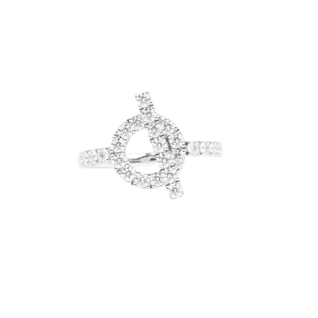 hermes Hermes Finesse Ring Diamonds and 18K White Gold Hardware
