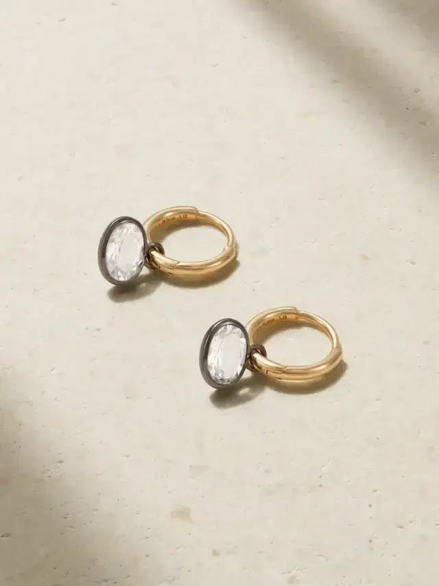 By Pariah Orbit 14-karat Recycled Gold, Rhodium And Topaz Hoop Earrings