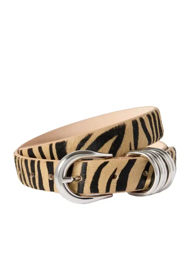 Hollyhock Zebra-print Calf Hair Belt