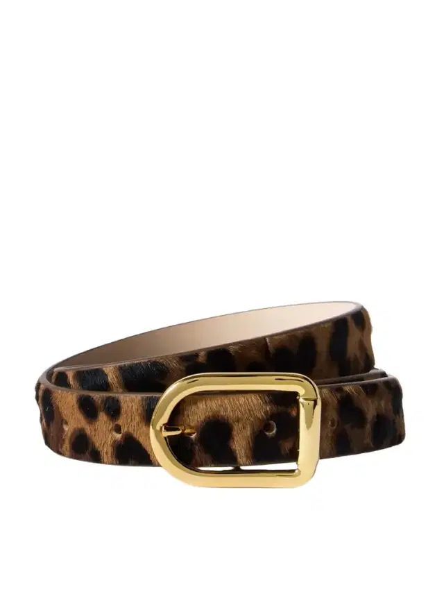 Déhanche Mija Leopard-print Calf Hair Belt