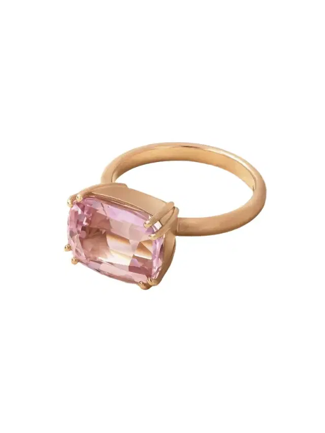 Gemmy Gem 18-karat Rose Gold Kunzite Ring