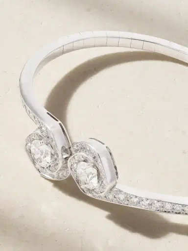 David Morris Frozen Kiss 18-karat White Gold Diamond Bangle | Thumbnail 3 David Morris Frozen Kiss 18-karat White Gold Diamond Bangle | Thumbnail 3