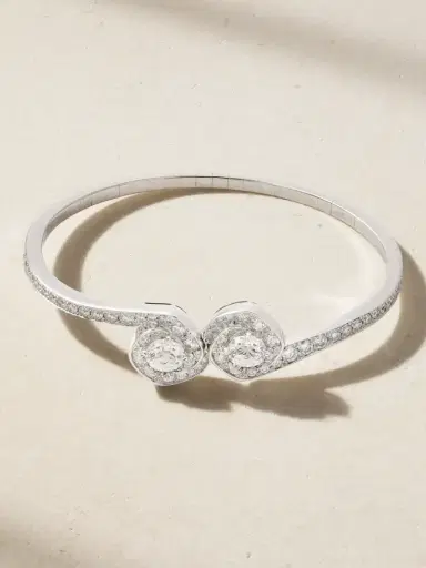 David Morris Frozen Kiss 18-karat White Gold Diamond Bangle | Thumbnail 1 David Morris Frozen Kiss 18-karat White Gold Diamond Bangle | Thumbnail 1