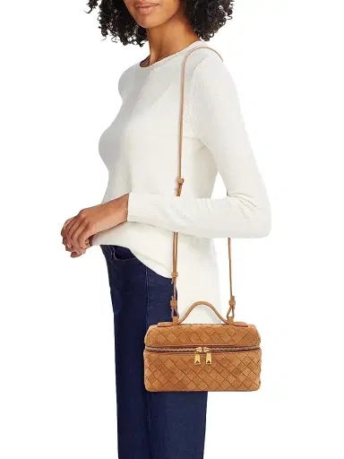 Bottega Veneta Women's Bang Bang Intrecciato Suede Vanity Case | Thumbnail 3 Bottega Veneta Women's Bang Bang Intrecciato Suede Vanity Case | Thumbnail 3