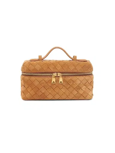Bottega Veneta Women's Bang Bang Intrecciato Suede Vanity Case | Thumbnail 1 Bottega Veneta Women's Bang Bang Intrecciato Suede Vanity Case | Thumbnail 1