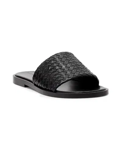 Bottega Veneta Men's Elio Intrecciato Leather Sandals - Black - Size 13 | Thumbnail 2 Bottega Veneta Men's Elio Intrecciato Leather Sandals - Black - Size 13 | Thumbnail 2