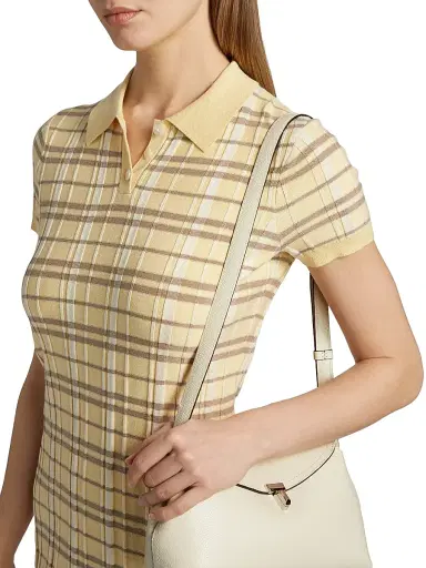 Guest in Residence Women's Plaid Silk-Linen Polo Minidress - Butter Combo | Thumbnail 6 Guest in Residence Women's Plaid Silk-Linen Polo Minidress - Butter Combo | Thumbnail 6