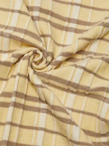 Guest in Residence Women's Plaid Silk-Linen Polo Minidress - Butter Combo | Thumbnail 7 Guest in Residence Women's Plaid Silk-Linen Polo Minidress - Butter Combo | Thumbnail 7