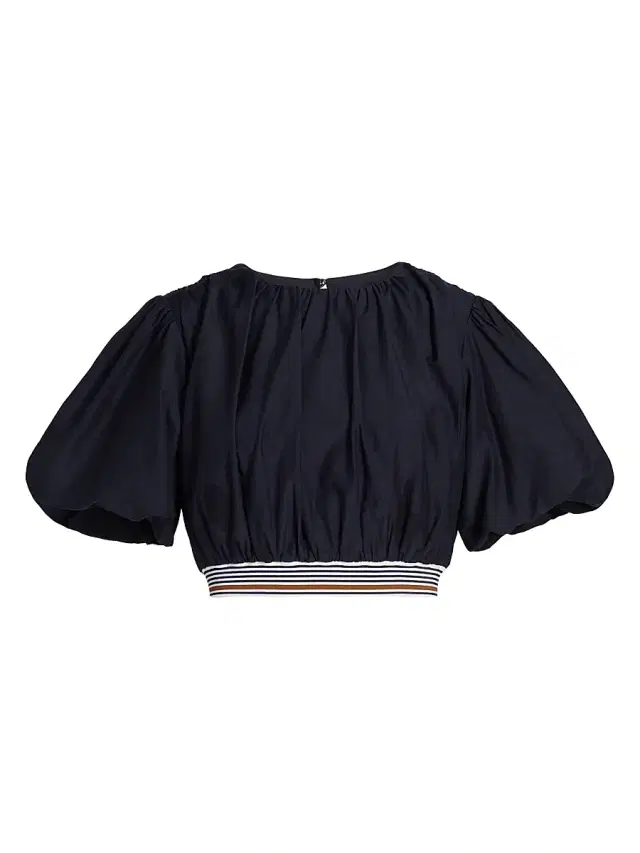 Veronica Beard Women's Gabriela Cotton-Silk Crop Top - Navy