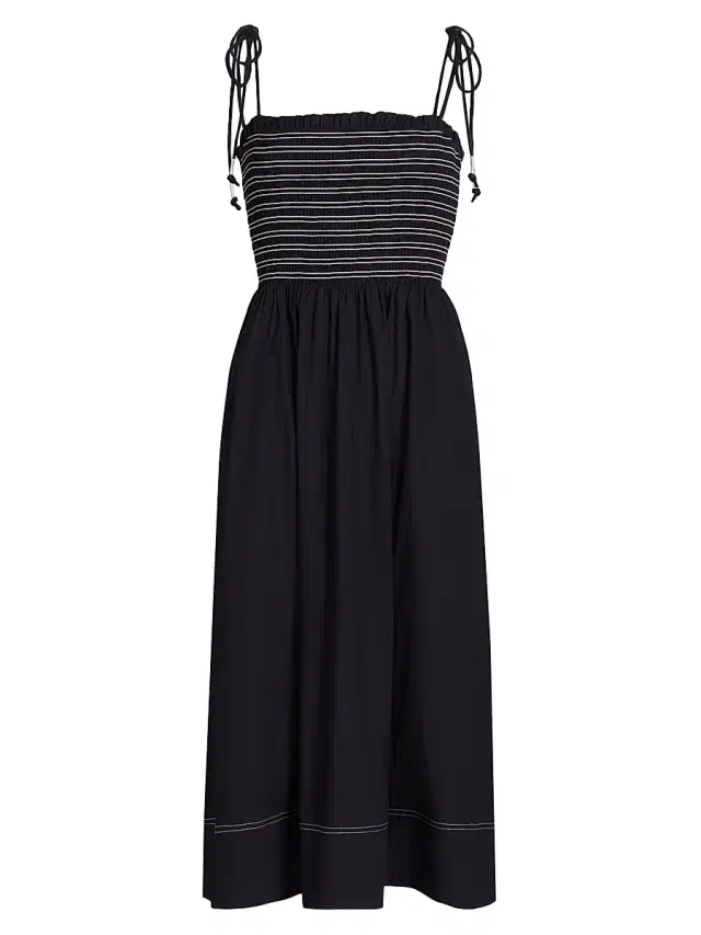 Veronica Beard Women's Kaela Cotton Striped Midi-Dress - Navy