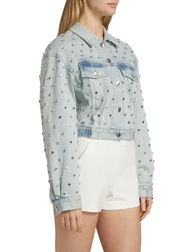 Generation Love Women's Toddie Crystal Stretch-Denim Crop Jacket | Thumbnail 4 Generation Love Women's Toddie Crystal Stretch-Denim Crop Jacket | Thumbnail 4
