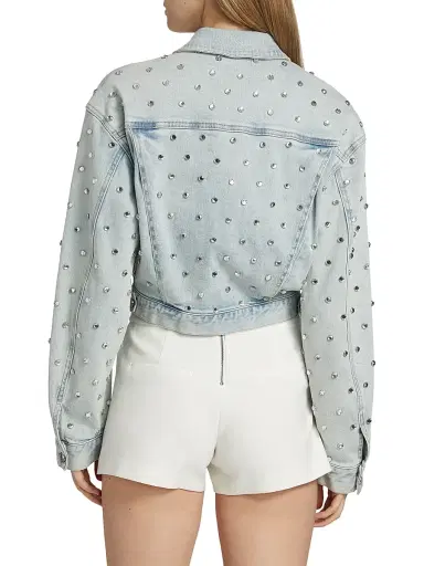 Generation Love Women's Toddie Crystal Stretch-Denim Crop Jacket | Thumbnail 5 Generation Love Women's Toddie Crystal Stretch-Denim Crop Jacket | Thumbnail 5