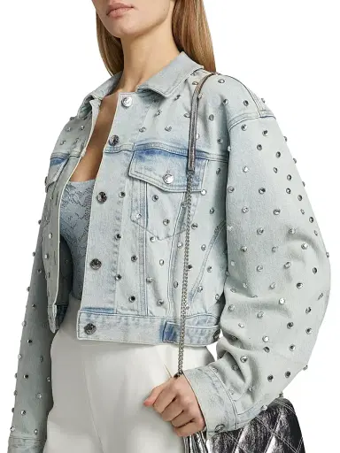 Generation Love Women's Toddie Crystal Stretch-Denim Crop Jacket | Thumbnail 6 Generation Love Women's Toddie Crystal Stretch-Denim Crop Jacket | Thumbnail 6