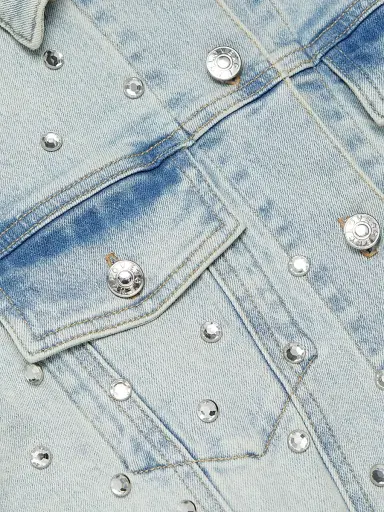Generation Love Women's Toddie Crystal Stretch-Denim Crop Jacket | Thumbnail 7 Generation Love Women's Toddie Crystal Stretch-Denim Crop Jacket | Thumbnail 7