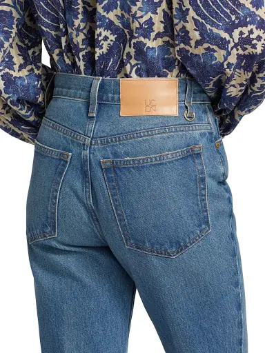 Ulla Johnson Women's Agnes Washed-Denim Crop Jeans - Danube | Thumbnail 6 Ulla Johnson Women's Agnes Washed-Denim Crop Jeans - Danube | Thumbnail 6