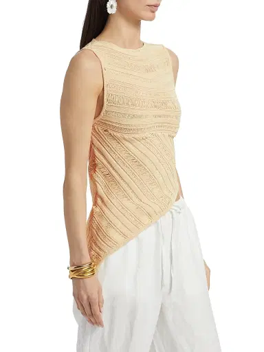 Nonchalant Label Women's Banks Asymmetric Top - Ecru - Size XS | Thumbnail 4
