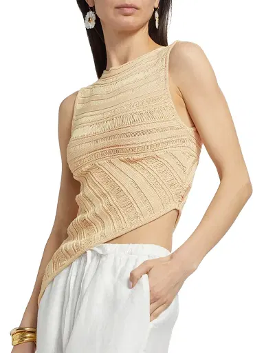 Nonchalant Label Women's Banks Asymmetric Top - Ecru - Size XS | Thumbnail 6