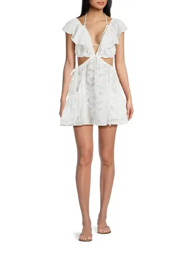 Milly Women's Delilah Scroll Burnout Minidress | Thumbnail 2 Milly Women's Delilah Scroll Burnout Minidress | Thumbnail 2