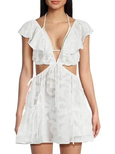 Milly Women's Delilah Scroll Burnout Minidress | Thumbnail 3 Milly Women's Delilah Scroll Burnout Minidress | Thumbnail 3