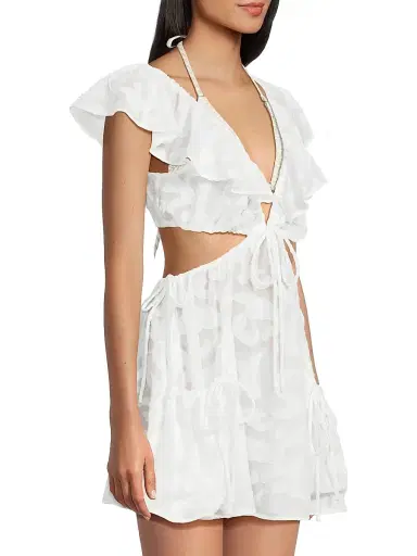 Milly Women's Delilah Scroll Burnout Minidress | Thumbnail 4 Milly Women's Delilah Scroll Burnout Minidress | Thumbnail 4
