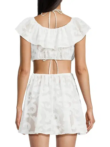 Milly Women's Delilah Scroll Burnout Minidress | Thumbnail 5 Milly Women's Delilah Scroll Burnout Minidress | Thumbnail 5