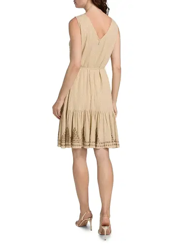 Kobi Halperin Women's May Metallic Sleeveless Knee-Length Dress - Sand | Thumbnail 5