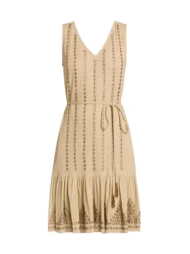 Kobi Halperin Women's May Metallic Sleeveless Knee-Length Dress - Sand | Thumbnail 1
